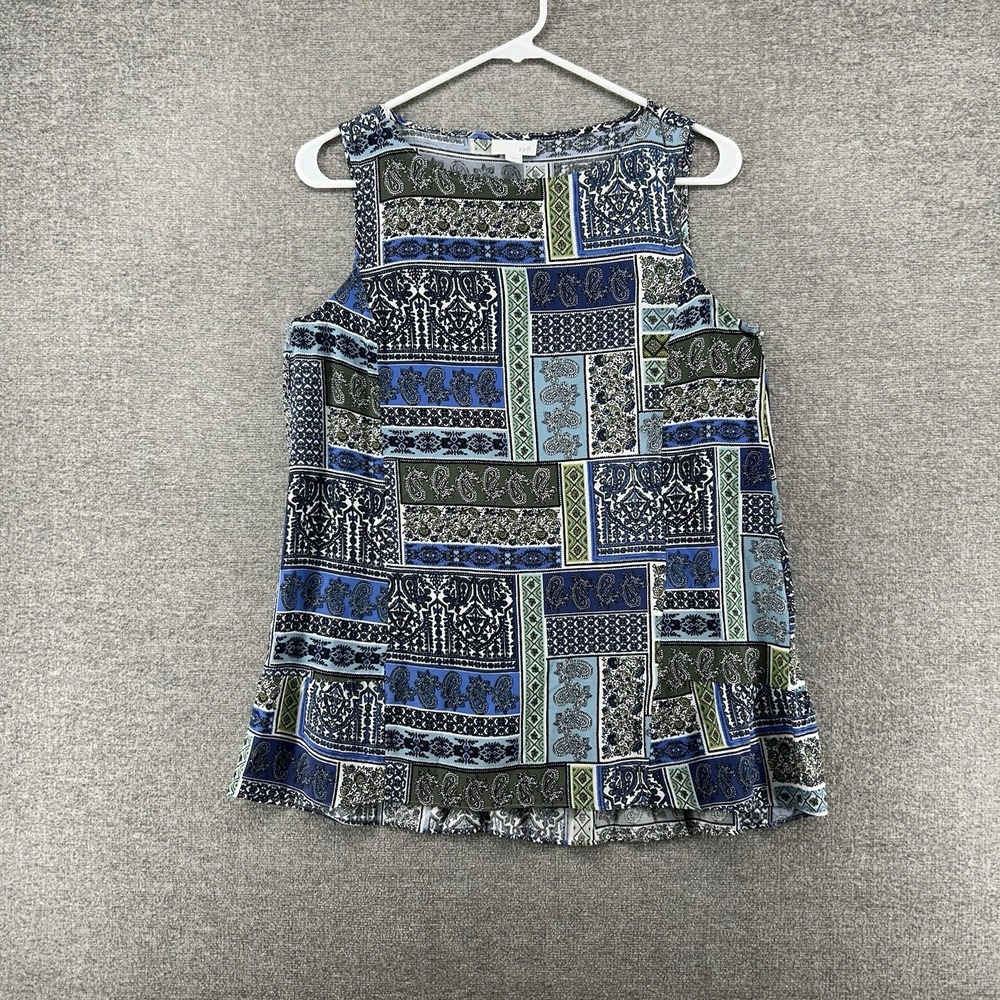 J Jill Sleeveless Top Women Size XS Paisley Casual Blue